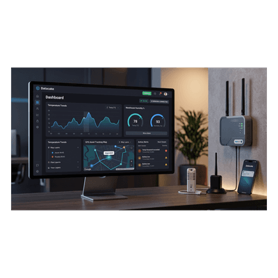 Plataforma IoT / Licencia Anual / Sin Código / LoRaWAN + MQTT + Webhook / Dashboards Personalizables / Alertas Inteligentes