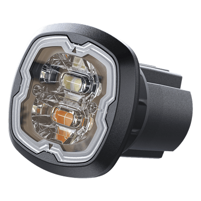 Estrobo Empotrable LED / 6 LED Doble Color / Homologado ECE R65 Clase I / IPX7 / 12-24 VCD / Sincronización hasta 20 Unidades