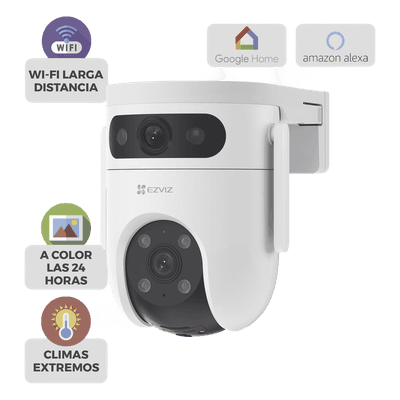 Cámara PT IP / Doble Lente 10 Megapixel / 3K 2880x1620 / Wi-Fi 2.4 GHz / IR 30 m (98.4 ft) / Visión Nocturna a Color / Audio Bidireccional 100 dB / IP65 CS-H9C/10MP EZVIZ