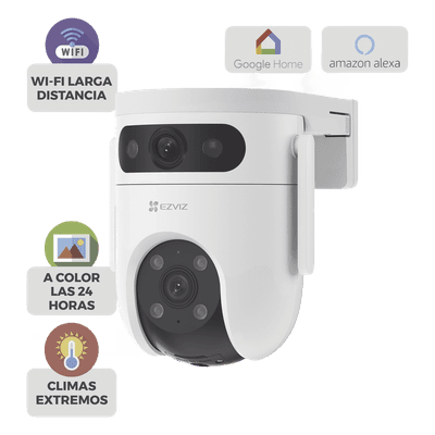 Cámara PT IP / Doble Lente 6 Megapixel / Visión Nocturna a Color 30 m (98.4 ft) / Cobertura 360° / Audio Bidireccional / IP65 CS-H9C/6MP EZVIZ
