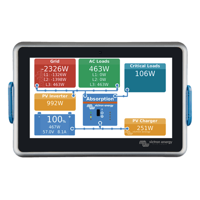 Centro de comunicaciones / Pantalla táctil 7" HD / WiFi, Ethernet, Bluetooth / 3 puertos VE.Direct / IP54 / 8-70 VCC / 2,6-6,2 W EKRANOGX VICTRON ENERGY