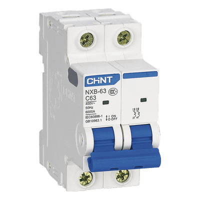 Interruptor Termomagnético Riel DIN / 2 Polos / 63 A / 415 Vca / 6 kA / -40 °C a 70 °C