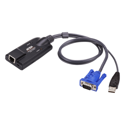 Cable Adaptador KVM / VGA USB / Resolución 1920x1200 / 131 pies (40 m) / Emulación de teclado y mouse independiente KA7570 ATEN