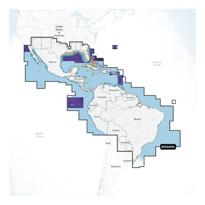Carta Náutica / México, Centroamérica y Brasil / Golfo y Costa Este de EE. UU. / Caribe y Bermudas / Panamá, Galápagos y Sudamérica 10-C1285-00 GARMIN