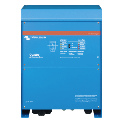 Inversor Cargador de Onda Pura / Entrada 48 Vcc / Salida 8000 W 120 Vca 60 Hz / Conmutación Automática Dual / Potencia Pico 20000 W / Paralelo hasta 96 kW QT48/10000SP VICTRON ENERGY