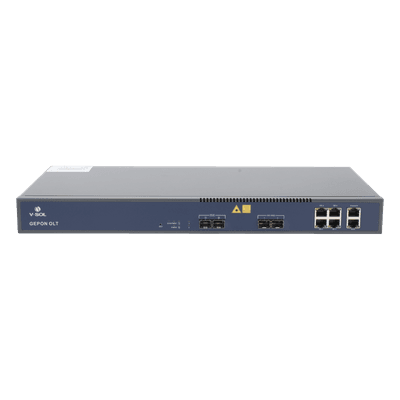 OLT / 2 Puertos EPON / 6 Puertos Uplink / 128 ONUs / 20 km / 1.244 Gbps / Rack 1U V1601E02-DP V-SOL