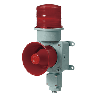 Baliza LED con Sirena Electrónica / 120 dB / IP66 / -40°C a +70°C / 5 Patrones de Sonido / 120 VCA SDL-WS-120-R QLIGHT