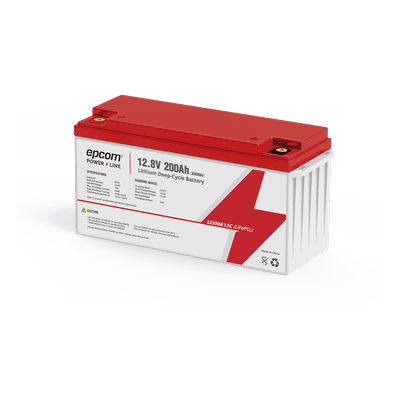 Batería LiFePO4 Ciclo Profundo / 12.8 Vcc / 200 Ah / Descarga 200 A / -20°C a +60°C / Sin Mantenimiento LI200A12CV EPCOM POWERLINE