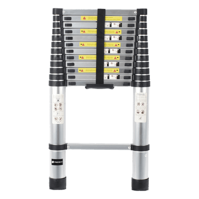 Escalera Telescópica / Aluminio / Altura 3.8 m (12.5 ft) / Carga 150 kg / Plegable 85 cm (2.8 ft) / 13 kg PST-H10-001 PRECISION