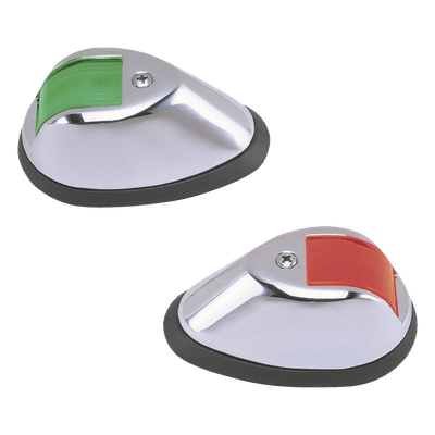 Luces de Navegación Verticales / 2 Millas Náuticas USCG / 12 Vcd / Bronce Cromado / Rojo y Verde / Embarcaciones hasta 20 m (65.6 ft) 0254-M00-DP1 PERKO