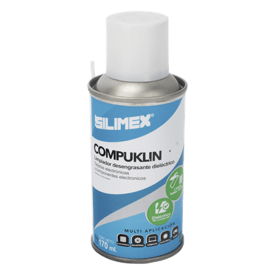 Limpiador Desengrasante Dieléctrico / Aerosol 170 ml / Evaporación Ultrarrápida / Tarjetas Electrónicas y Circuitos COMPUKLIN-170 SILIMEX