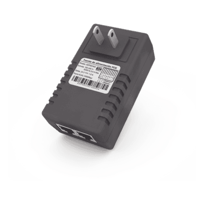 Inyector PoE de Pared / 48 Vcc / 0.5 A / 24 W / Doble Puerto RJ45 / Protección Integrada OV-OC-SC-UV / -25°C a 65°C