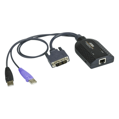 Adaptador KVM / DVI-D / USB / Smart Card CAC / RJ-45 / 1920x1200 / 3.58 x 2.20 x 0.83 in KA7166 ATEN