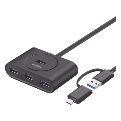 HUB USB 3.0 / 4 Puertos USB-A / 5Gbps / Cable 25cm (0.82ft) / USB-C y USB-A / Micro USB Power 40850 UGREEN