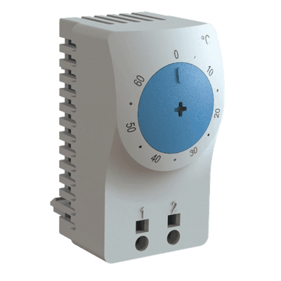 Termostato para Gabinete Eléctrico / Control de Temperatura en °C / Sensor Bimetálico / Riel DIN 35 mm / Terminales AWG 14
