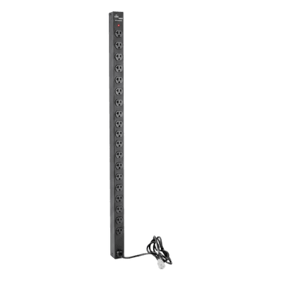PDU Vertical para Rack / 18 Tomas NEMA 5-15R / 15A / 1.22 m (48 in) / Montaje Rack o Panel / Acero Negro DP1N481815 HOFFMAN