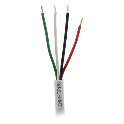 Cable para Alarma / 4x18 AWG / Bobina 305 m (1000 ft) / Clasificación CM / Cobre Sólido / Blanco LP418W/1000 LINKEDPRO