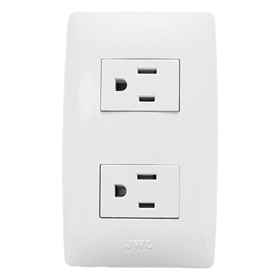 Contacto Dúplex / 2 Tomas 2P+T / 127 V~ / 15 A / 60 Hz / Instalación en Muro JTL-B72-23 JWJ