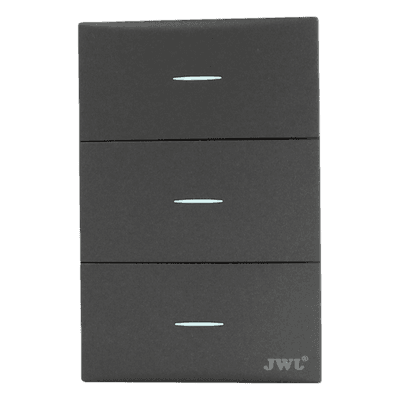 Placa de Interruptores / 3 Sencillos / 10 A / 127 V / 60 Hz / Policarbonato JTL-G7709 JWJ