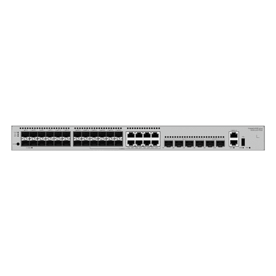 Switch Core Capa 3 / 24 Puertos 1GE SFP / 8 Puertos Combo 10/100/1000 Mbps / 4 Puertos 10GE SFP+ Uplink / 2 Puertos 10GE SFP+ Stack / 176 Gbps / 132 Mpps