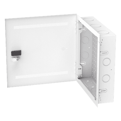 Gabinete de Montaje en Pared / 14 in de Altura / Acero Calibre 18 / Carga 16 kg (35 lb) / Puerta Reversible con Cerradura / Ventilación Integrada
