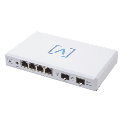 Router VPN / 4 Puertos Ethernet 2.5 Gbps / 2 Puertos PoE+ 802.3af/at / 2 Puertos SFP+ 10 Gbps / Filtrado DPI / Administración en Nube Gratuita
