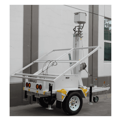 Remolque con Mástil Retráctil / 7.5 m (24.6 ft) / Videovigilancia e Iluminación / Montaje Adaptable / Energía Solar / Baterías PST-VTS-2P PRECISION