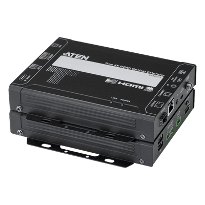 Extensor Óptico HDMI / 4K UHD 60Hz 4:4:4 / 300 m (984 ft) Multimodo / USB 2.0 / IR / RS-232 / Ethernet / Audio VE883AK1 ATEN