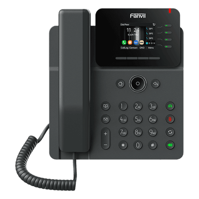 Teléfono IP Empresarial / 4 Líneas SIP / Pantalla Color 2.4" / Puertos Gigabit / PoE / Conferencia 6 Vías