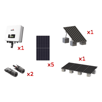 Kit Solar Interconexión / 3kW / 220Vca / 5 Paneles 645W / Montaje 6 Módulos / WiFi / Protección Tipo III HNS3000TLKIT1 AFORE