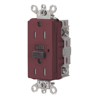Receptáculo GFCI de Auto-verificación / 15 A / 125 V / 2 Polos / Resistente a Manipulaciones e Intemperie / NEMA 5-15R / Grado Industrial / 4.06 in HUB-GFSG-5262R HUBBELL