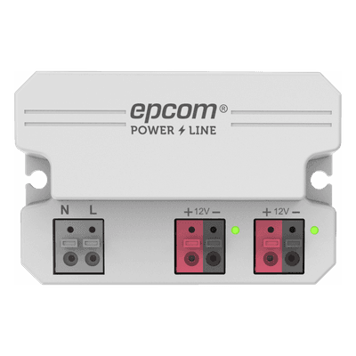 Fuente de Alimentación / 12 Vcc / 2 A / Entrada Universal 110-240 Vca / Doble Salida con Terminales de 2 Pines / Operación -20°C a 45°C PL0012 EPCOM POWERLINE