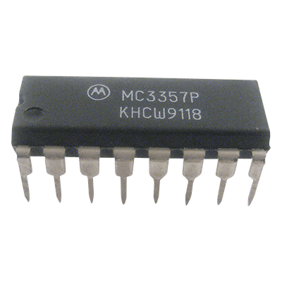 Circuito Integrado FI FM Banda Angosta / 4.0-8.0 VDC / 3.0 mA / 40-46 dB Ganancia / 400 Ω Salida MC3357P SYSCOM