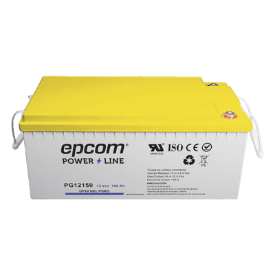 Batería de Gel OPzV / 12 V / 150 Ah / Ciclo Profundo / Vida Útil 20+ Años / Descarga Máxima 500 A / Aplicaciones Fotovoltaicas y Respaldo PG12150 EPCOM POWERLINE