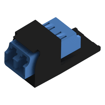 Módulo Acoplador LC Duplex / Fibra Monomodo OS1/OS2 / Cerámica Zirconia / 1 Espacio Mini-Com CMDSLCZBL PANDUIT