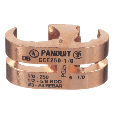 Conector de Tierra tipo E / 1/0 AWG STR - 250 KCMIL / Cobre / IEEE 837 / UL467 / CSA / Enterrable GCE250-250-Q PANDUIT
