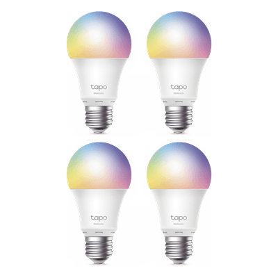 Foco Inteligente Wi-Fi / Multicolor A60 E27 / 806 Lúmenes / Regulable 1-100% / 2500-6500 K / Control por Voz / Monitoreo de Energía TAPOL530E-4PACK TP-LINK
