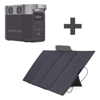 Kit Estación de Energía Portátil / 1024Wh LiFePO4 / Panel Solar Flexible 400W / 3000 Ciclos / X-Boost 2400W DLT2-KIT ECOFLOW