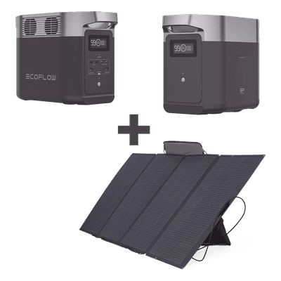 Kit Estación de Energía Portátil / 2024Wh Total / 1800W CA / 400W Solar Flexible / 3000 Ciclos LFP DLT2KIT-BP ECOFLOW
