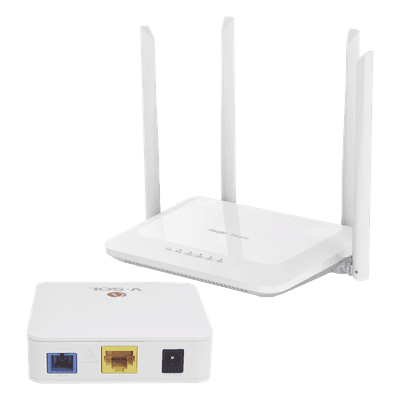 Kit ONU Bridge Dual GPON/EPON / Router Home Mesh Wi-Fi 5 / 1167 Mbps / 4 Antenas 5 dBi / Cobertura Extendida