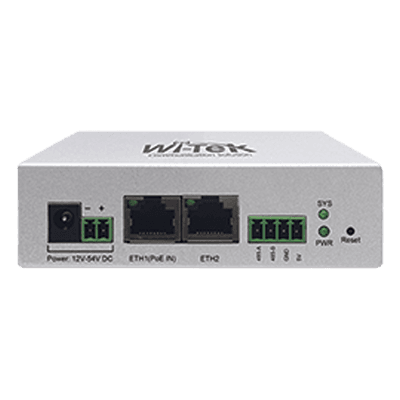 Controlador IoT / 2 Puertos 10/100 Mbps / PoE 802.3af / RS-485 / Alimentación 12-54V DC / Gestión Solar en la Nube WI-IOT100 WI-TEK