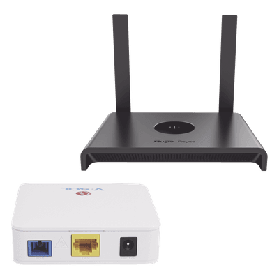 Kit ONU Bridge Dual GPON/EPON / Router Wi-Fi Mesh / 2.4 GHz 2x2 / 3 LAN + 1 WAN / IP41