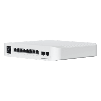 Switch administrable Capa 3 / 8 puertos GbE / 6 PoE+ af/at y 2 PoE++ 802.3bt / 2 SFP+ 10G / 120W PoE / Pantalla táctil 1.3" USW-PRO-8-POE UBIQUITI