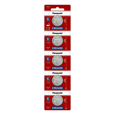 Batería de Litio Tipo Moneda / 3V / 620 mAh / CR2450 / Operación -30°C a +60°C / Vida Útil 10 Años CR2450PL/5B PANASONIC