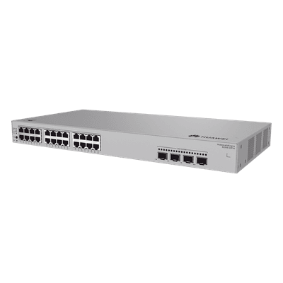 Switch de Acceso Gigabit Administrable PoE Capa 2 / 24 puertos 10/100/1000 Mbps PoE / 4 puertos 2.5GE SFP Uplink / PoE Perpetuo 400 W / Administración Cloud Gratuita S220S-24P4J HUAWEI