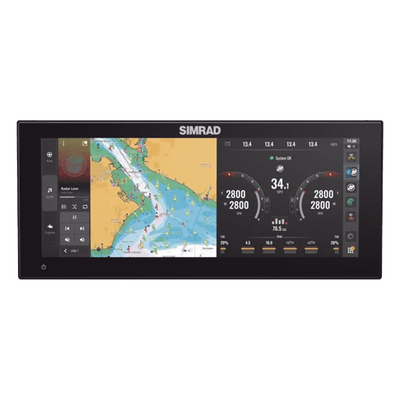 Monitor Marino Ultrawide / Pantalla 12 pulgadas / SolarMAX IPS HD / Sonar Active Imaging 91.4 m (300 ft) / Integración Mercury Honda Suzuki / NMEA 2000 Ethernet USB Wi-Fi 000-16215-001 SIMRAD