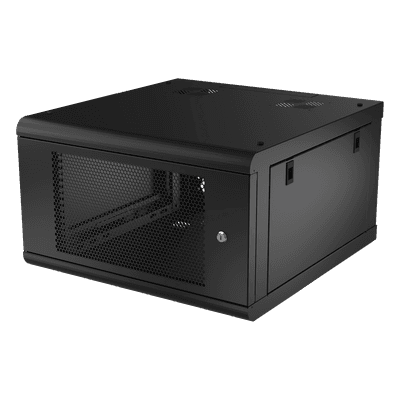 Gabinete de Pared / 6U Rack 19 in / 635mm Profundidad (2.08 ft) / Acero Calibre 18 / Carga 100 kg / Puerta Perforada