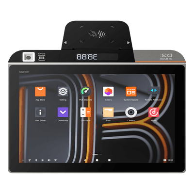 Terminal POS de Escritorio / 10.1" IPS / Qualcomm Hexa-Core 2.4 GHz / 3 GB RAM + 32 GB ROM / Impresora Térmica 58 mm / Android 13 / IP54 / 4G / Wi-Fi Dual Band / Bluetooth 5.0 D3MINI SUNMI