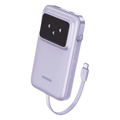 Power Bank / 10000 mAh / 30 W / Carga Bidireccional / 3 Salidas Simultáneas / Pantalla TFT / Cable USB-C Integrado / Certificación Aérea
