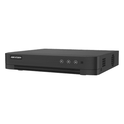 DVR Pentahíbrido / 4 Canales TurboHD + 1 Canal IP / 2 Megapixel (1080p) Lite / AcuSense Lite / Audio Bidireccional Coaxitron / H.265+ / 1 Bahía HDD 4 TB DS-7204HGHI-M1/T HIKVISION